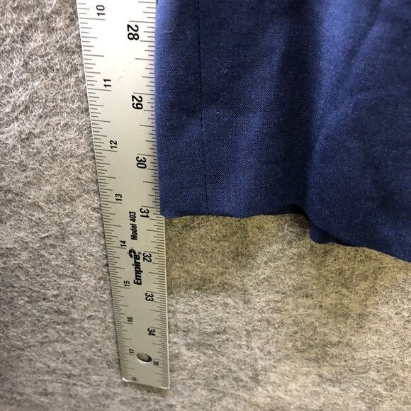 Express Slim Dress Pants Mens 40x32 (40x31) Blue Wool Stretch Flat Front - Picture 8 of 9